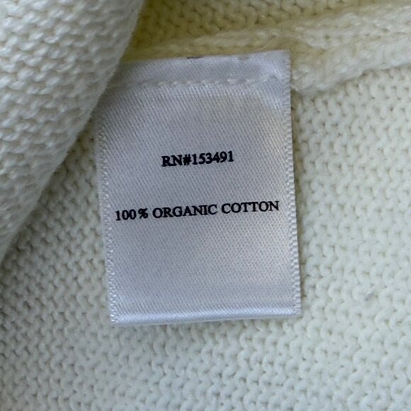 Hope & Henry Girls White Cotton Sweater Knit Cardigan Chevron Pattern Sz 12-18M - Picture 7 of 7